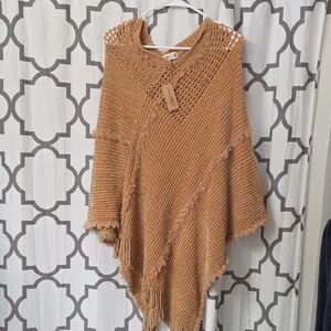 NATURAL LIFE Tan Knit Poncho